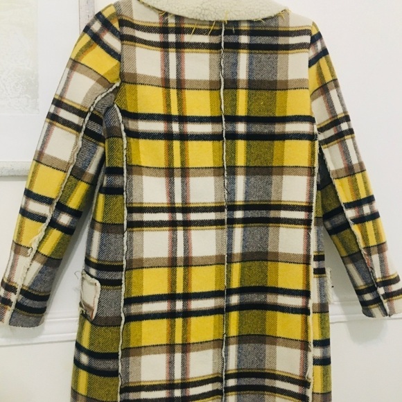 Mingze cozy coat with distressed detailing medium #plaid #business casual - Picture 4 of 6